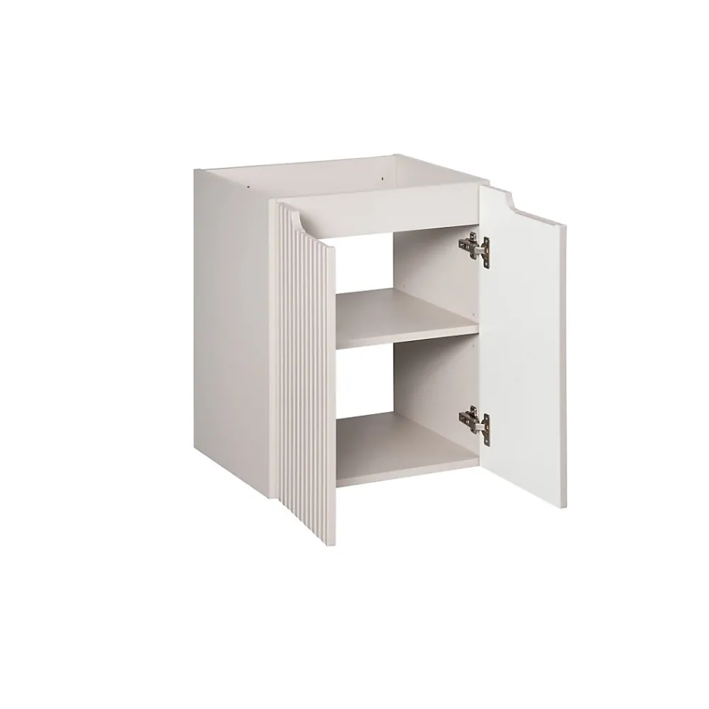 Meublorama Meuble sous vasque VANO 50 cm 2 portes Coloris marron congo L50 x P39 x H57 cm Meuble suspendu