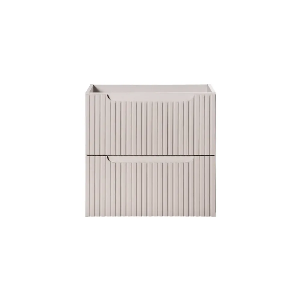 Meublorama Meuble sous vasque VANO 60 cm 2 tiroirs Marron Congo Finition mat élégante
