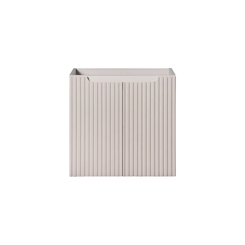 Meublorama Meuble sous vasque VANO 60 cm 2 portes Marron congo mat L60 x P39 x H57 cm Meuble suspendu