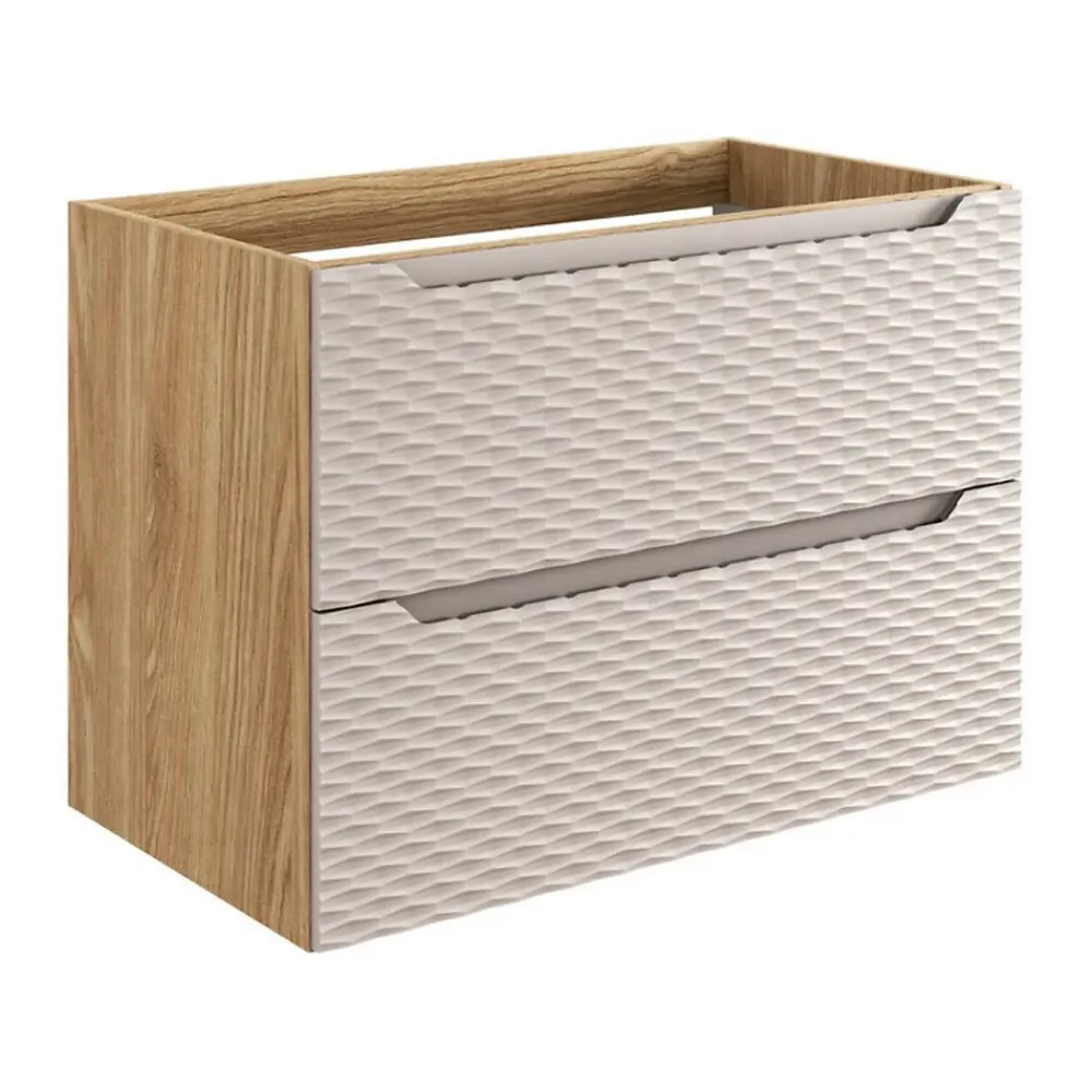 Meuble Sous-Vasque|Meublorama Meuble sous vasque YOKA Beige et chene clair 90 cm