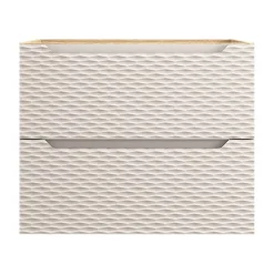 Meublorama Meuble sous vasque YOKA Beige et chene clair 70 cm
