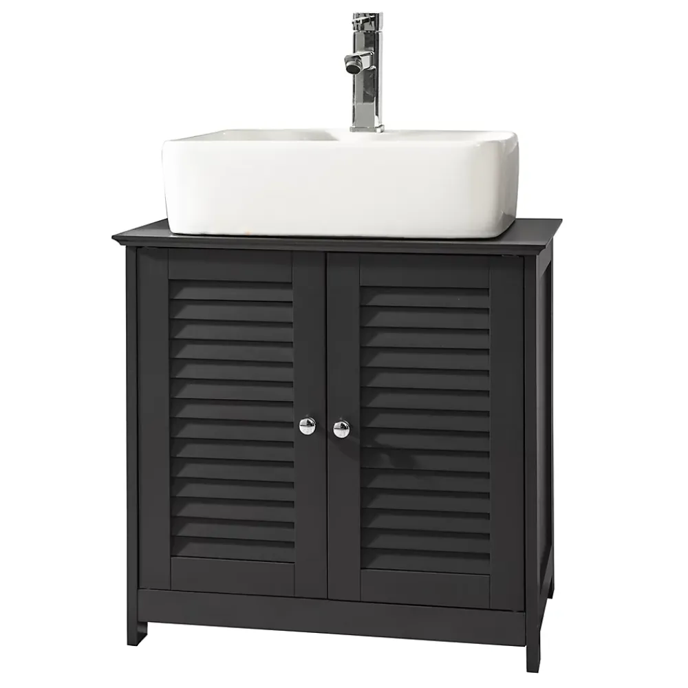 Meuble Sous-Vasque|Sobuy Meuble sous-Lavabo Meuble sous-Vasque, 2 Portes et 2 étages, FRG237-DG,