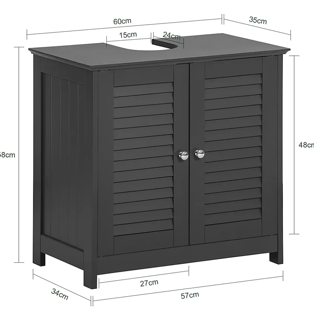 Meuble Sous-Vasque|Sobuy Meuble sous-Lavabo Meuble sous-Vasque, 2 Portes et 2 étages, FRG237-DG,