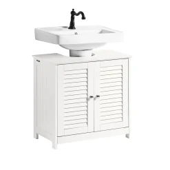 Meuble Sous Lavabo|Sobuy Meuble sous-Lavabo Meuble de Salle de Bain - 2 Portes, FRG237-II-W,