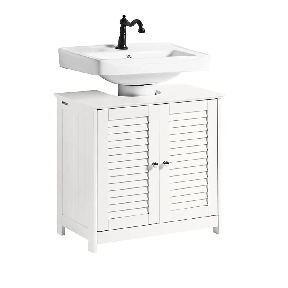 Meuble Sous Lavabo|Sobuy Meuble sous-Lavabo Meuble de Salle de Bain - 2 Portes, FRG237-II-W,