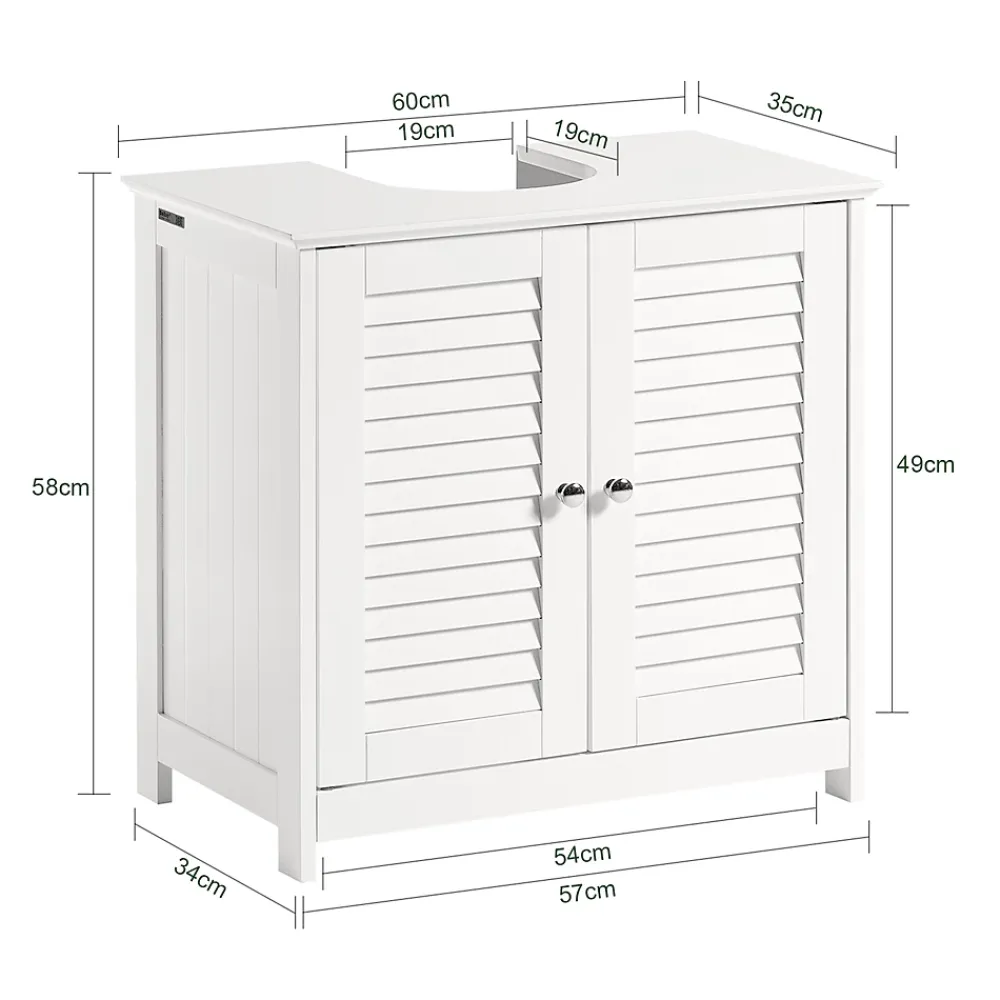 Meuble Sous Lavabo|Sobuy Meuble sous-Lavabo Meuble de Salle de Bain - 2 Portes, FRG237-II-W,