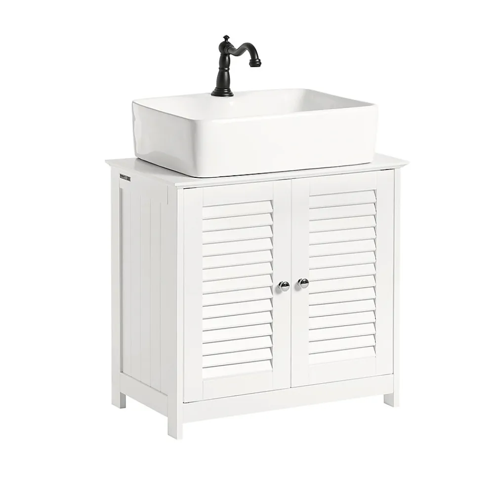 Sobuy Meuble Sous-Lavabo Meuble de Salle de Bain Vasque - 2 portes, FRG237-W,