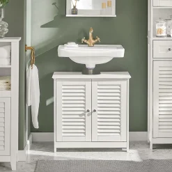 Sobuy Meuble Sous-Lavabo Meuble de Salle de Bain Vasque - 2 portes, FRG237-W,