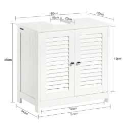 Sobuy Meuble Sous-Lavabo Meuble de Salle de Bain Vasque - 2 portes, FRG237-W,