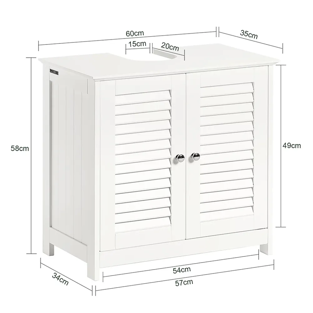 Sobuy Meuble Sous-Lavabo Meuble de Salle de Bain Vasque - 2 portes, FRG237-W,