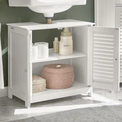 Sobuy Meuble Sous-Lavabo Meuble de Salle de Bain Vasque - 2 portes, FRG237-W,