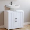 Meuble Sous Lavabo|IDMarket Meuble sous-lavabo salle de bain WALDO bois blanc