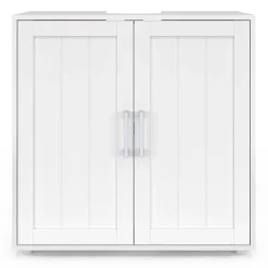 Meuble Sous Lavabo|IDMarket Meuble sous-lavabo salle de bain WALDO bois blanc
