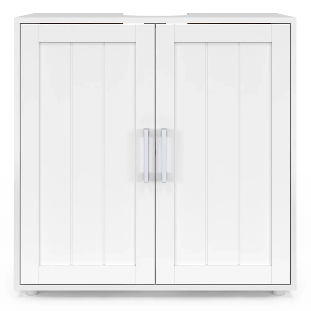 Meuble Sous Lavabo|IDMarket Meuble sous-lavabo salle de bain WALDO bois blanc