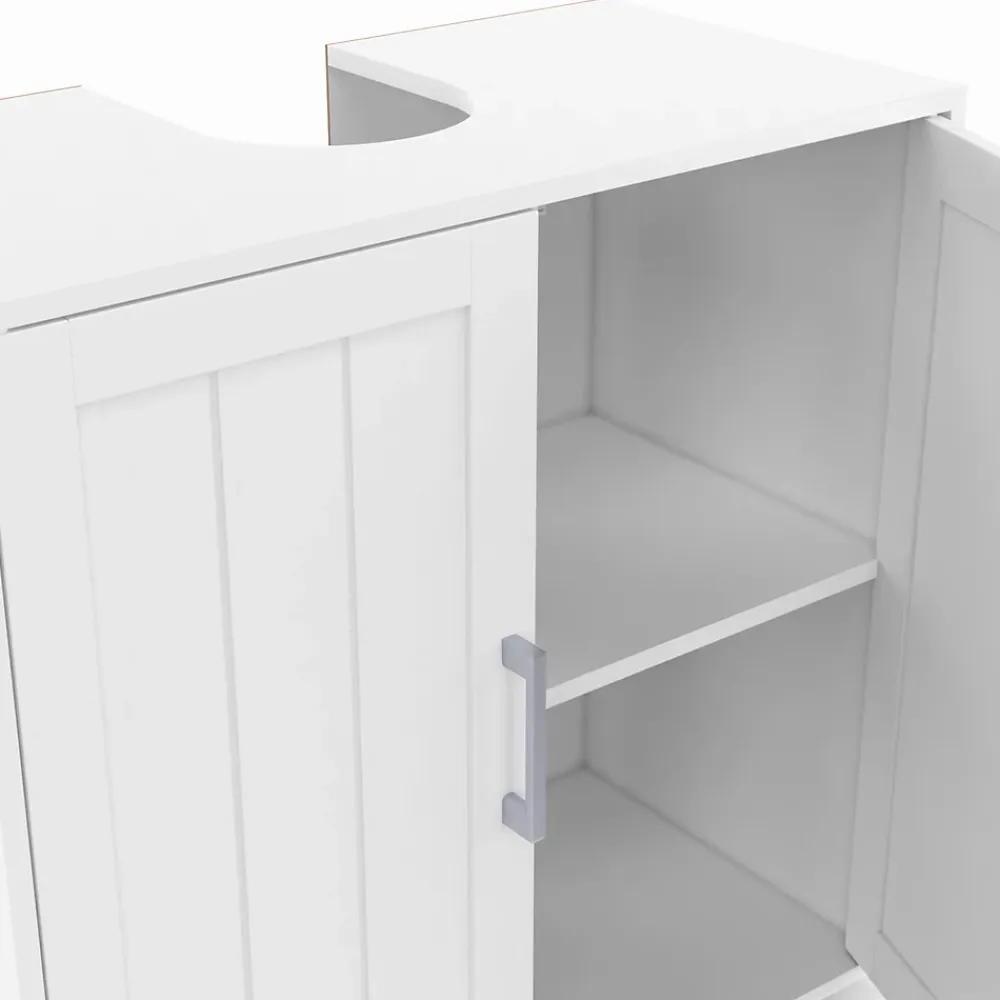 Meuble Sous Lavabo|IDMarket Meuble sous-lavabo salle de bain WALDO bois blanc