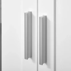 Meuble Sous-Vasque|kleankin Meuble sous-vasque - 2 portes rainurées avec étagère réglable - poignées alliage aluminium - dim. 60L x 30l x 60H cm - MDF blanc