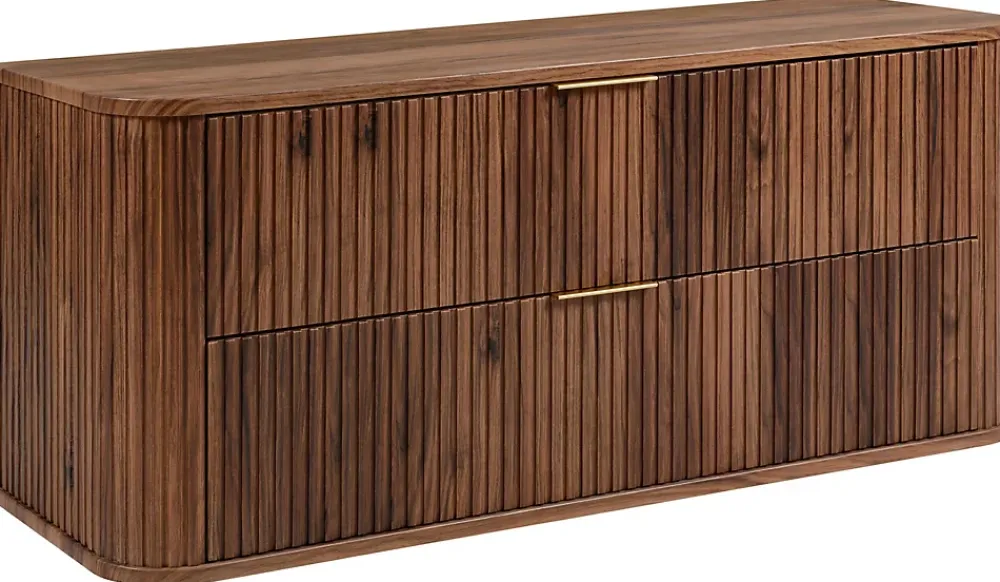 Meuble Vasque|Furnidea Meuble sous-vasque à suspendre GLAMOUR coloris noyer foncé 120 cm