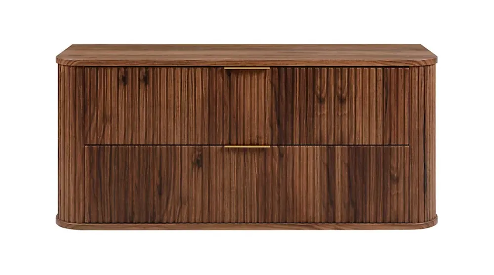 Meuble Vasque|Furnidea Meuble sous-vasque à suspendre GLAMOUR coloris noyer foncé 120 cm