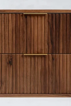 Meuble Vasque|Furnidea Meuble sous-vasque à suspendre GLAMOUR coloris noyer foncé 120 cm