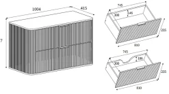 Meuble Vasque|Furnidea Meuble sous-vasque à suspendre GLAMOUR coloris noyer foncé 100 cm