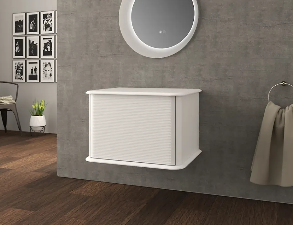 Baden Meuble sous-vasque à suspendre l.61 cm avec plan de toilette, blanc mat, Idra