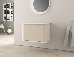 Meuble Buanderie|Baden Meuble sous-vasque à suspendre l.61 cm avec plan de toilette, beige coton, Idra