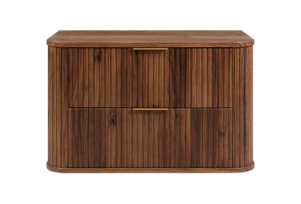Meuble Vasque|Furnidea Meuble sous-vasque à suspendre GLAMOUR coloris noyer foncé 80 cm