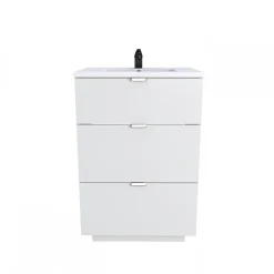 Weber Industries Meuble sous-vasque 3 tiroirs MARBELLA 60 cm + vasque / Blanc