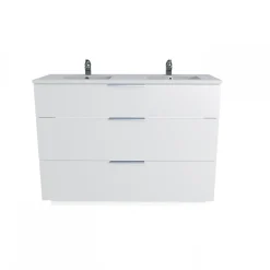 Meuble Vasque|Weber Industries Meuble sous-vasque 3 tiroirs MARBELLA 120 cm + vasque / Blanc