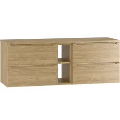 Meuble Sous-Vasque|Petits-Meubles Meuble sous-vasque 140cm 2 niches plan de toilette Viggo Bois