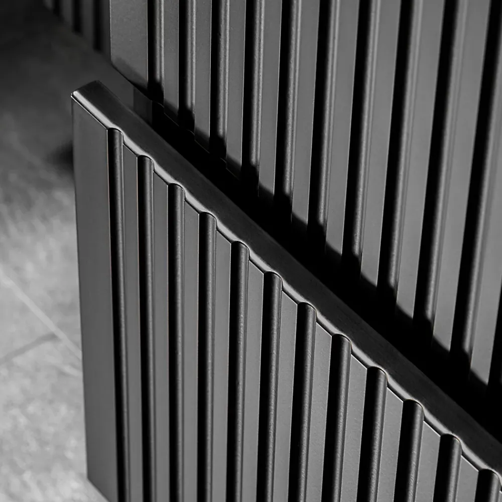 Petits-Meubles Meuble sous-vasque 140cm 2 niches Adriel Noir et Bois