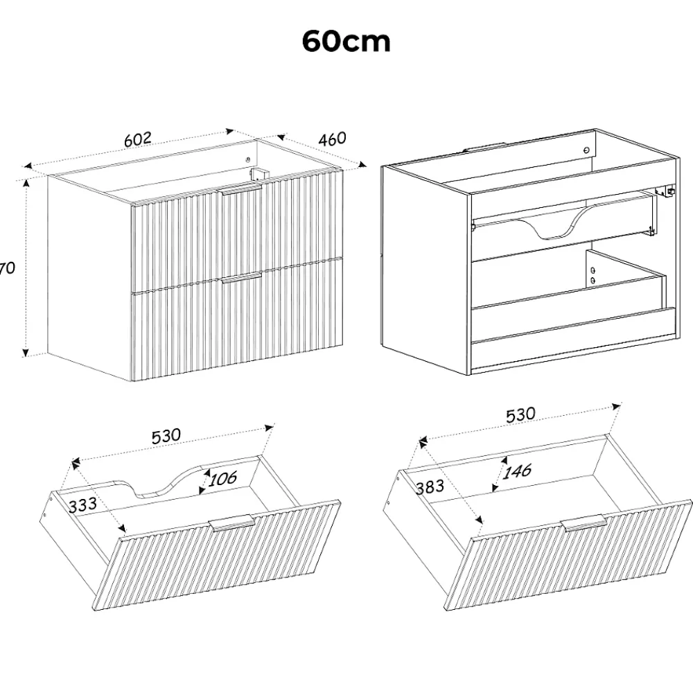 Meuble Sous-Vasque|Petits-Meubles Meuble sous-vasque 140cm 2 niches Adriel Cachemire et Bois