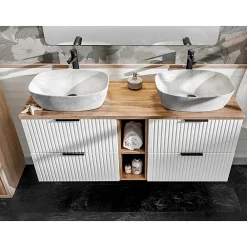 Meuble Sous-Vasque|Petits-Meubles Meuble sous-vasque 140cm 2 niches Adriel Blanc