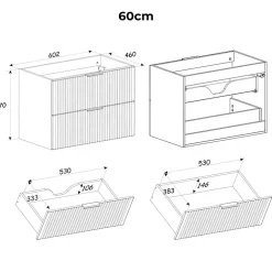 Meuble Sous-Vasque|Petits-Meubles Meuble sous-vasque 140cm 2 niches Adriel Blanc