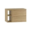 Petits-Meubles Meuble sous-vasque 80cm 2 niches plan de toilette Viggo Bois