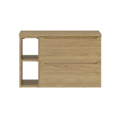 Petits-Meubles Meuble sous-vasque 80cm 2 niches plan de toilette Viggo Bois