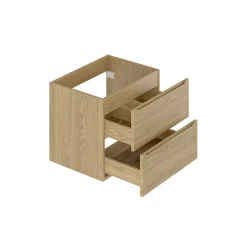 Petits-Meubles Meuble sous-vasque 80cm 2 niches plan de toilette Viggo Bois