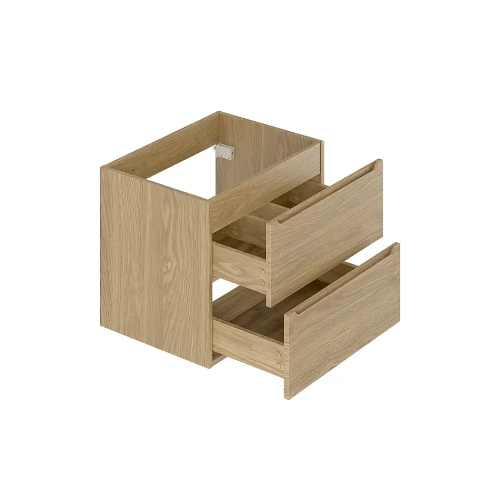 Petits-Meubles Meuble sous-vasque 80cm 2 niches plan de toilette Viggo Bois