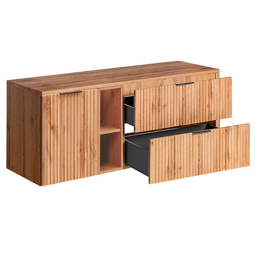 Meuble Sous-Vasque|Petits-Meubles Meuble sous-vasque 140cm 2 niches panier à linge Adriel Bois