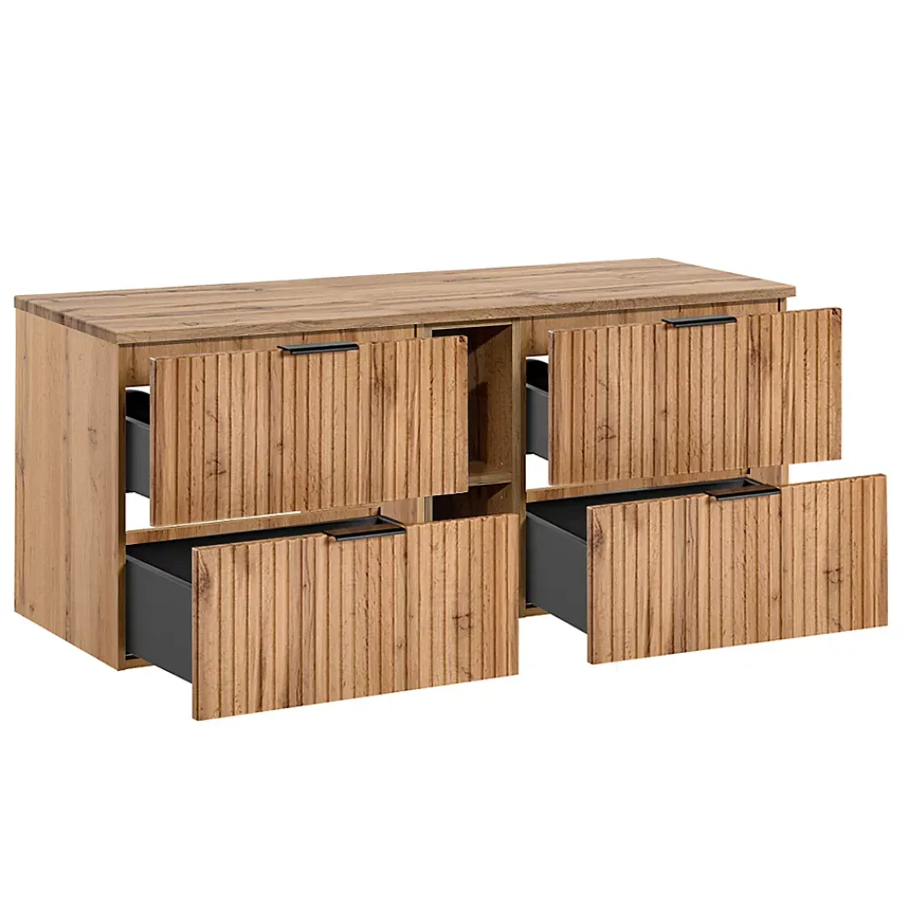 Petits-Meubles Meuble sous-vasque 140cm 2 niches Adriel Bois