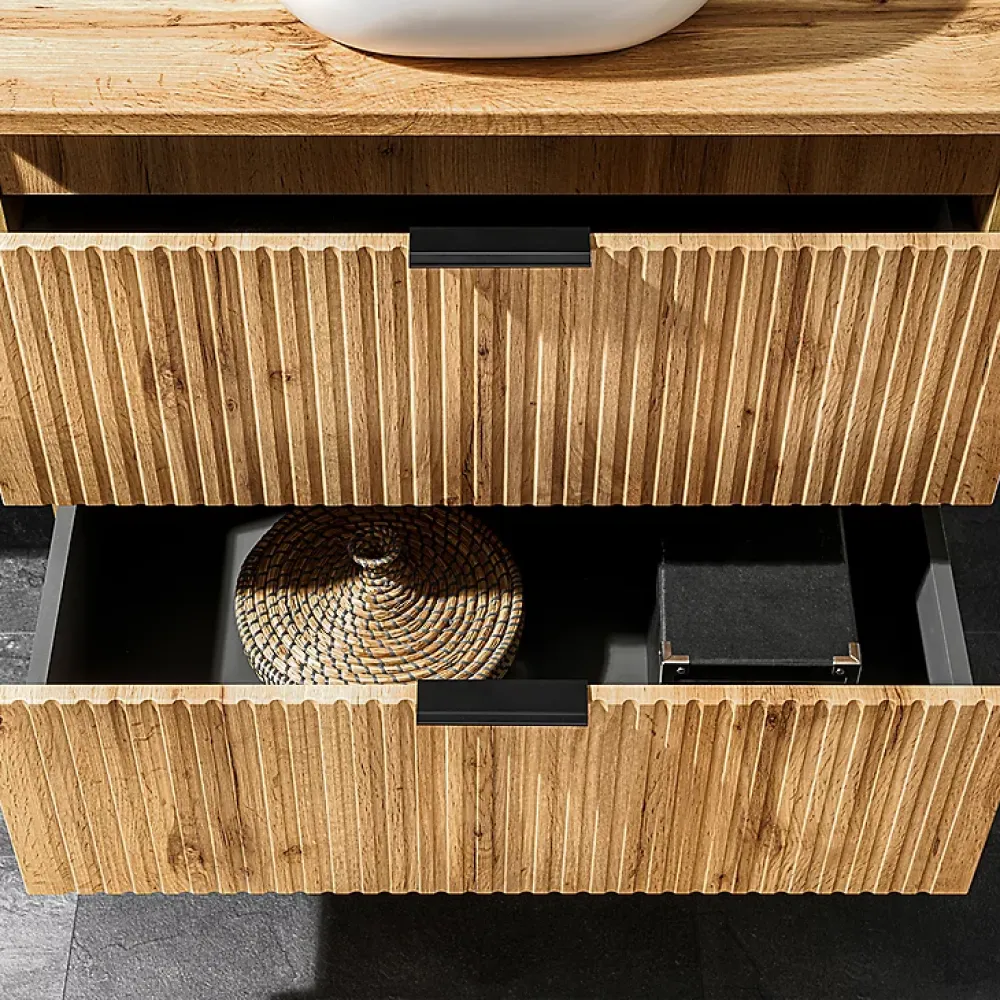 Petits-Meubles Meuble sous-vasque 140cm 2 niches Adriel Bois