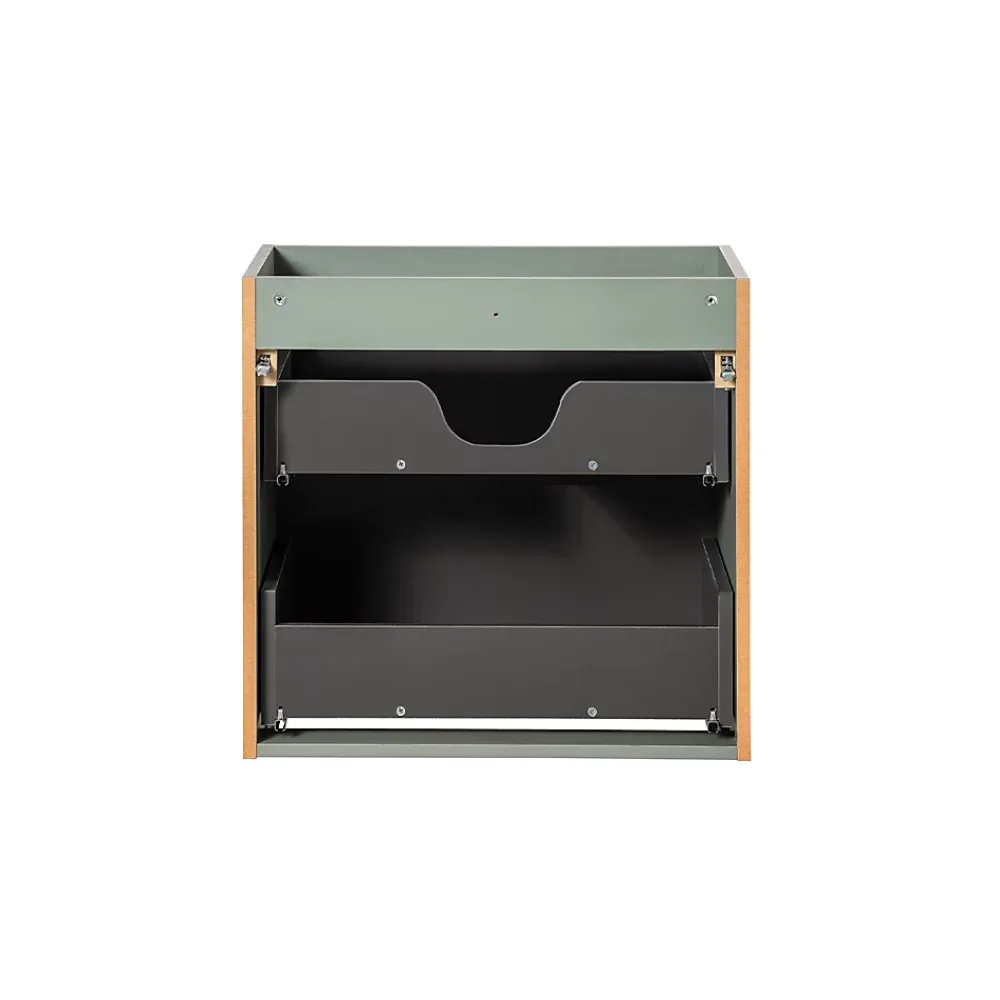 Meuble Sous-Vasque|Petits-Meubles Meuble sous-vasque 80cm 2 tiroirs 2 niches Jade Vert et Bois