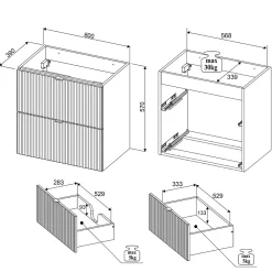 Meuble Sous-Vasque|Petits-Meubles Meuble sous-vasque 80cm 2 tiroirs 2 niches Jade Vert et Bois