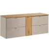 Petits-Meubles Meuble sous-vasque 140cm 4 tiroirs 1 porte Manoa Cachemire et bois