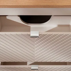 Petits-Meubles Meuble sous-vasque 140cm 4 tiroirs 1 porte Manoa Cachemire et bois