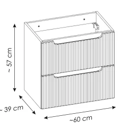 Petits-Meubles Meuble sous-vasque 140cm 4 tiroirs 2 niches Riva Blanc et Bois
