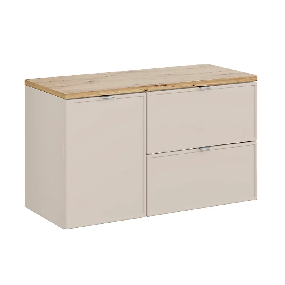 Meuble Sous-Vasque|Petits-Meubles Meuble sous-vasque 100cm panier à linge Alba Cachemire