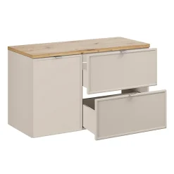 Meuble Sous-Vasque|Petits-Meubles Meuble sous-vasque 100cm panier à linge Alba Cachemire