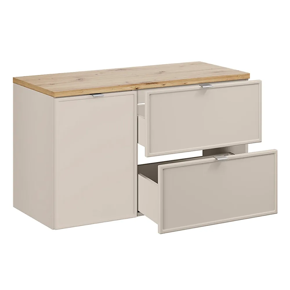 Meuble Sous-Vasque|Petits-Meubles Meuble sous-vasque 100cm panier à linge Alba Cachemire