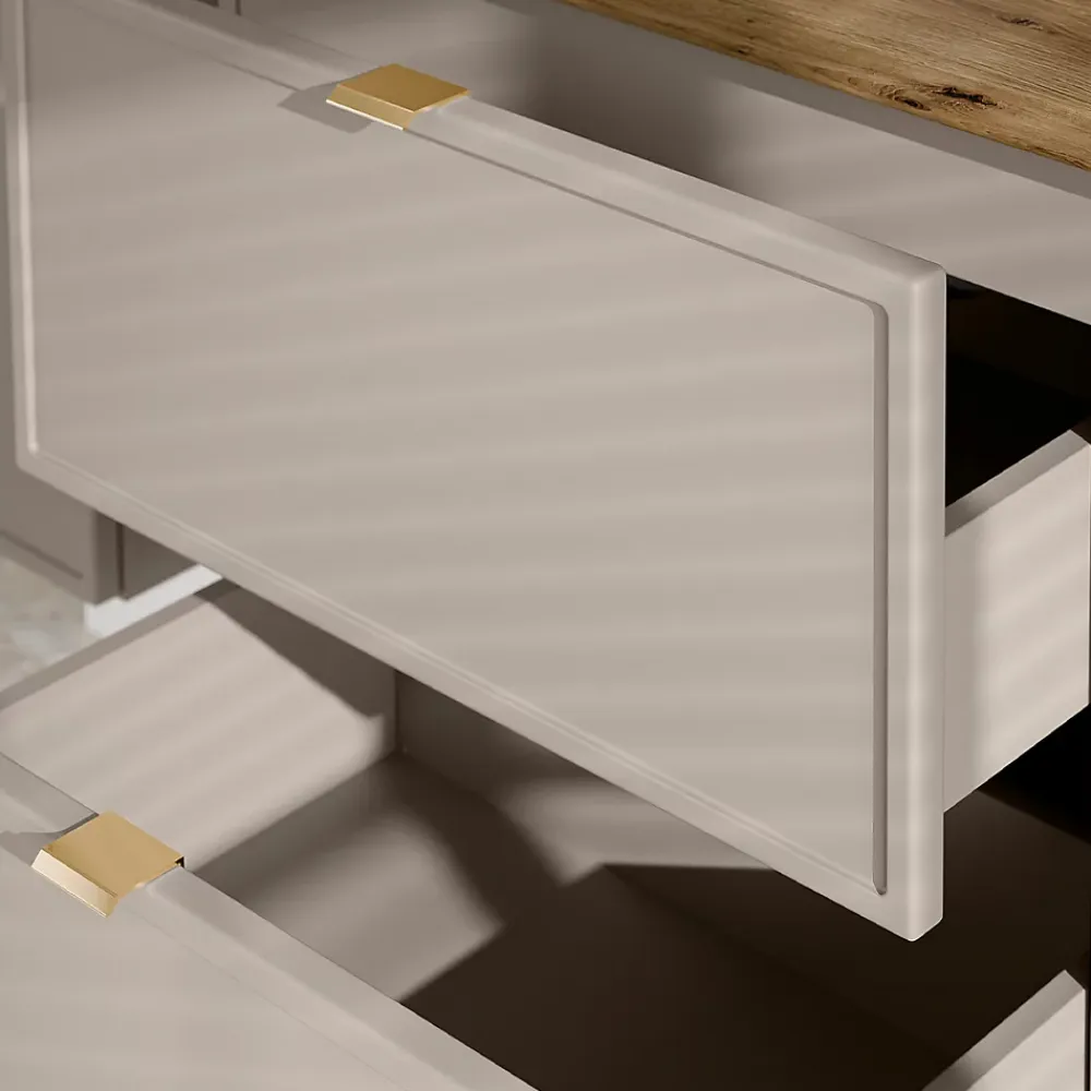 Meuble Sous-Vasque|Petits-Meubles Meuble sous-vasque 100cm panier à linge Alba Cachemire